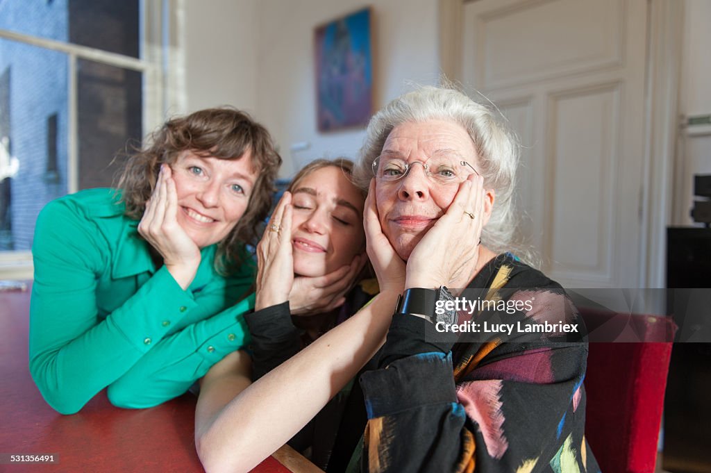 Three generations portrait of three women