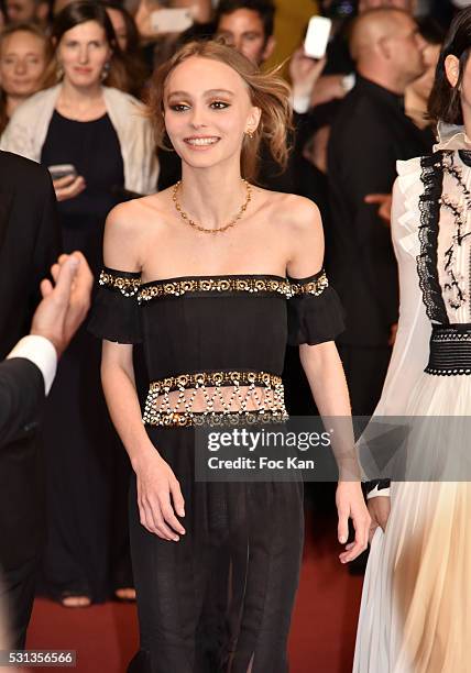 Cast of the movie 'La danseuse' Actress Lily-Rose Depp attends the 'I, Daniel Blake' premiere durinthe 69th annual Cannes Film Festival at the Palais...