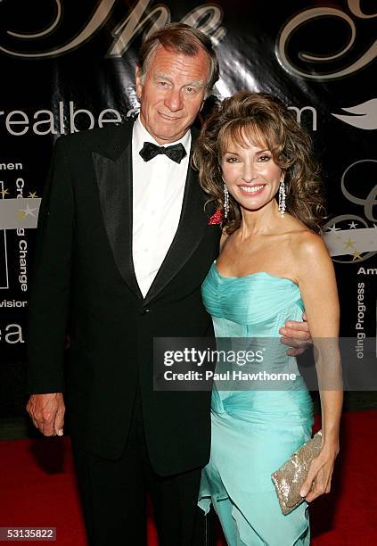 Susan Lucci and her husband Helmut Huber arrive at the 30th Annual Gracie Allen Awards Gala at the New York Marriott Marquis on June 22, 2005 in New...