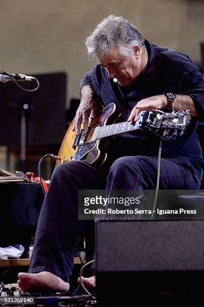 English musician and author Fred Frith performs solo for AngelicA Contemporary Music International Festival at Bossi Hall of Conservatorio G. B....