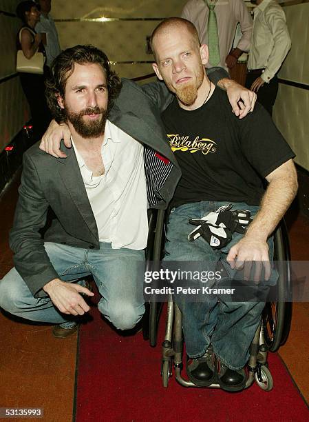 Director Dana Adam Shapiro and Rugby player Mark Zupan attend the after party for the premiere of "Murderball" on June 22, 2005 in New York City.