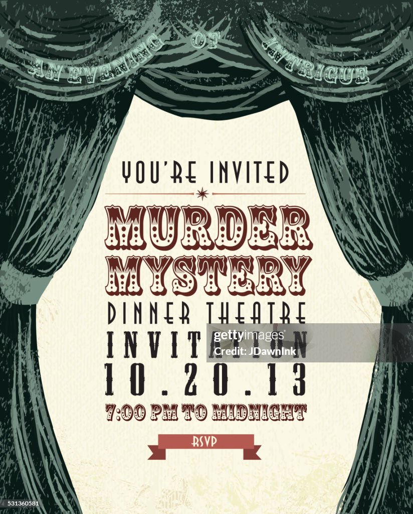 Murder Mystery Dinner Theater Einladung Vorlage von vintage-design