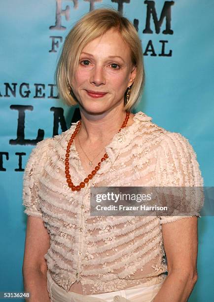 Actress Sondra Locke arrives at the premiere of "Our Very Own" at the Los Angeles Film Festival at the Director Guild of America on June 22, 2005 in...