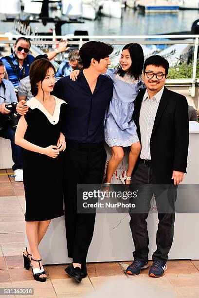 Actors Jung Yu-mi, Gong Yoo, Kim Su-an and director Yeon Sang-ho attend the 'Train To Busan ' photocall during the 69th Annual Cannes Film Festival...