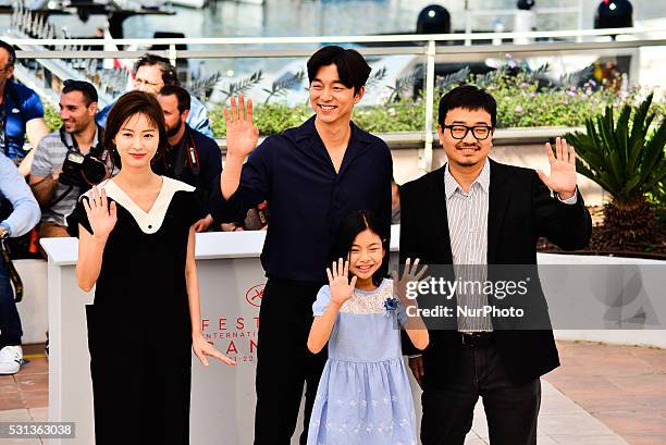 Actors Jung Yu-mi, Gong Yoo, Kim Su-an and director Yeon Sang-ho attend the 'Train To Busan ' photocall during the 69th Annual Cannes Film Festival...