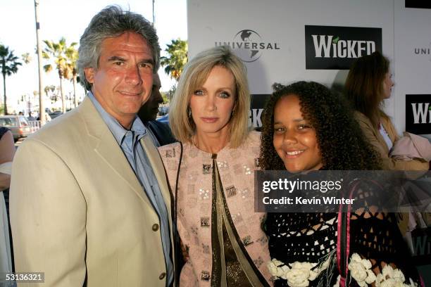 Actor Larry Gilman, actress Donna Mills and daughter Chloe arrive at the Los Angeles Premiere of the Broadway musical "Wicked" at the Pantages...