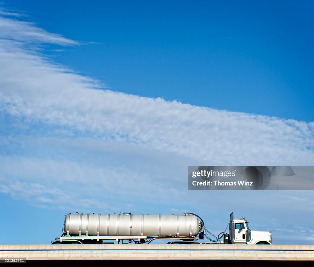 Truck with food tanker