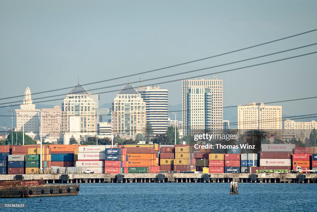 Containers at Oakland Harbor