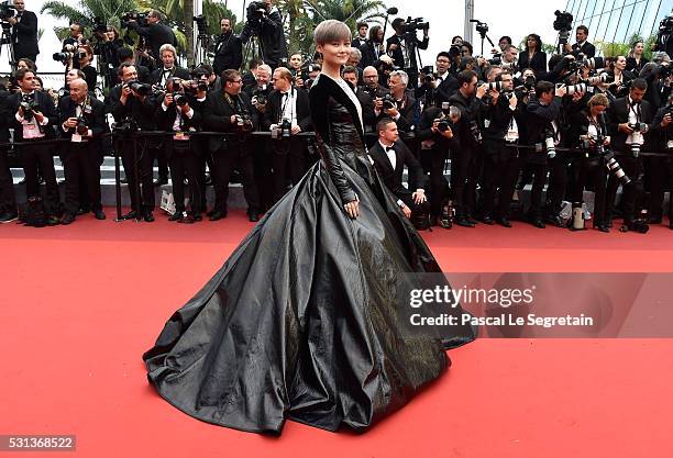 Li Yuchun AKA Chris Lee attends "The BFG " premiere during the 69th annual Cannes Film Festival at the Palais des Festivals on May 14, 2016 in...