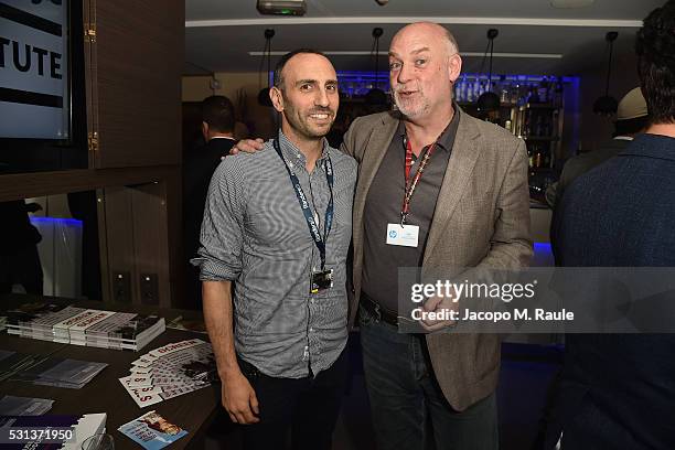 Ryan Kampe of Visit Films and Mark Adams of Edinburgh International Film Festival attend the Doha Film Institute Reception at the annual 69th Cannes...