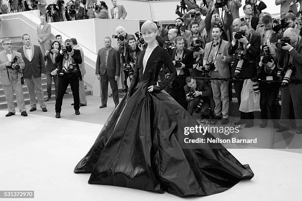 Li Yuchun AKA Chris Lee attends 'The BFG ' premiere during the 69th annual Cannes Film Festival at the Palais des Festivals on May 14, 2016 in...