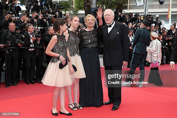 Actor Max Von Sydow and wife Catherine Brelet attend "The BFG " premiere during the 69th annual Cannes Film Festival at the Palais des Festivals on...