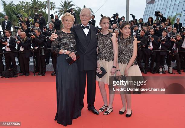 Actor Max Von Sydow and wife Catherine Brelet attend "The BFG " premiere during the 69th annual Cannes Film Festival at the Palais des Festivals on...