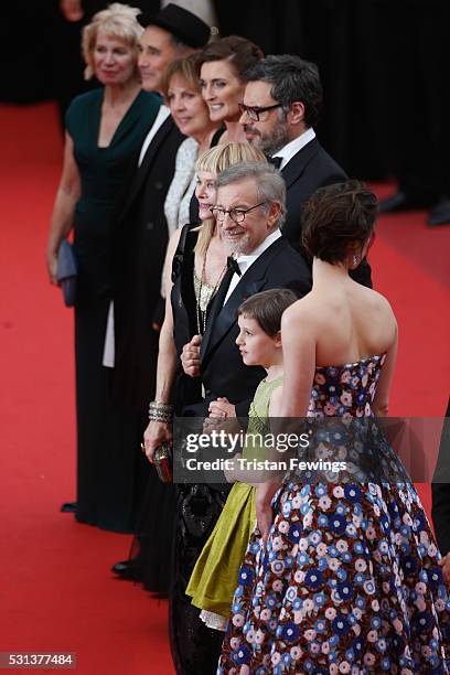 Claire van Kampen, Mark Rylance, Penelope Wilton, Lucy Dahl, Jemaine Clement, Steven Spielberg, Ruby Barnhill and Rebecca Hall attend "The BFG "...