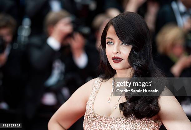 Aishwarya Rai attends the screening of "The BFG "- at the annual 69th Cannes Film Festival at Palais des Festivals on May 14, 2016 in Cannes, France.