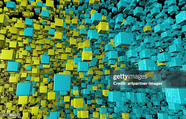 data cloud symbolized by green cubes - germany stock illustrations