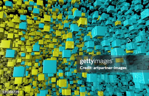 Data cloud symbolized by green cubes Data cloud symbolized by green cubes