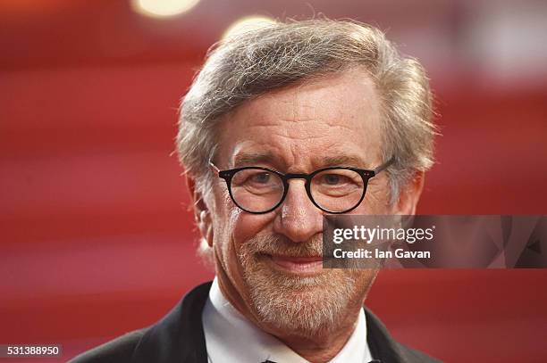 Steven Spielberg attends "The BFG " premiere during the 69th annual Cannes Film Festival at the Palais des Festivals on May 14, 2016 in Cannes,...