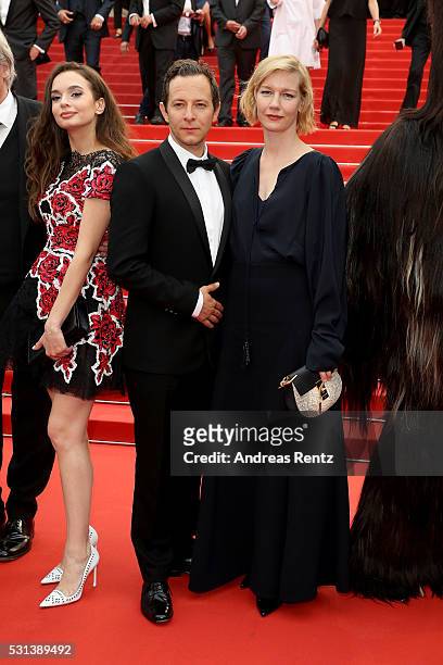 Ingrid Bisu, Trystan Puetter and Sandra Hueller attend the "Toni Erdmann" Premiere during the 69th Annual Cannes Film Festival at Palais des...