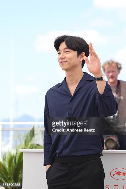 Gong Yoo attends the "Train To Busan " photocall during the 69th Annual Cannes Film Festival on May 14, 2016 in Cannes, France.