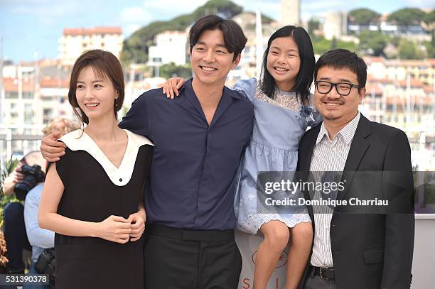 Actors Jung Yu-mi, Gong Yoo, Kim Su-an and director Yeon Sang-ho attend the "Train To Busan " photocall during the 69th Annual Cannes Film Festival...