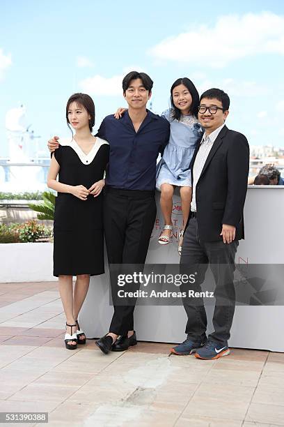 Actors Jung Yu-mi, Gong Yoo, Kim Su-an and director Yeon Sang-ho attend the "Train To Busan " photocall during the 69th Annual Cannes Film Festival...