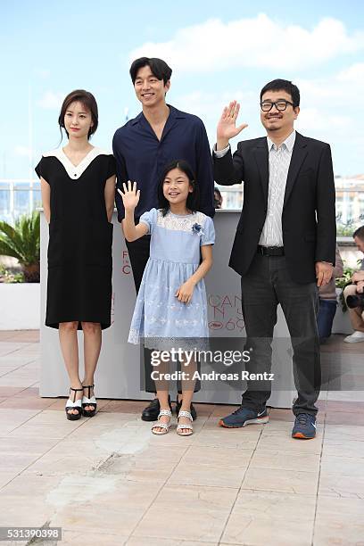 Actors Jung Yu-mi, Gong Yoo, Kim Su-an and director Yeon Sang-ho attend the "Train To Busan " photocall during the 69th Annual Cannes Film Festival...