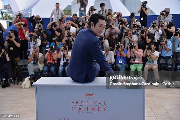 Actor Cho Jin-Woong attends "The Handmaiden " photocall during the 69th annual Cannes Film Festival at the Palais des Festivals on May 14, 2016 in...