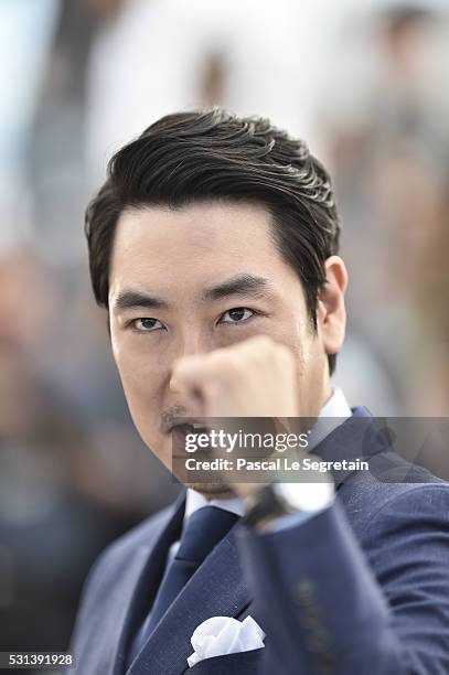 Actor Cho Jin-Woong attends "The Handmaiden " photocall during the 69th annual Cannes Film Festival at the Palais des Festivals on May 14, 2016 in...