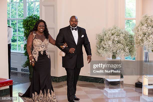 On Friday, May 13 at the White House, singer Glodean White, who was married to the late singer Barry White, and her date, arrive for the Nordic State...