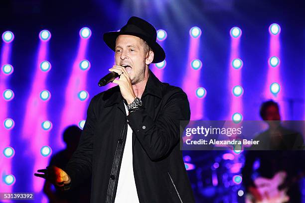 Music band, OneRepublic performs at the FC Bayern Muenchen Bundesliga Champions Dinner at the Postpalast on May 14, 2016 in Munich, Bavaria. Band...