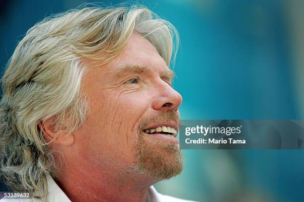 Sir Richard Branson looks on during a press conference June 23, 2005 in New York City. Branson judged an invention contest which was won by the...