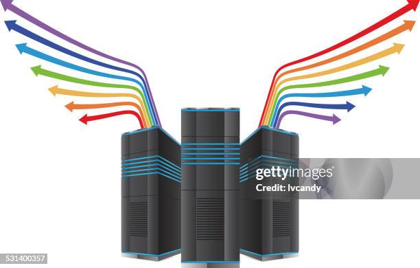 network server - cpu cabinet stock illustrations