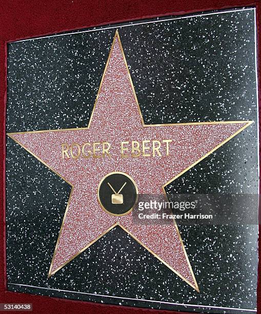 The 2,288th Star on the Hollywood Walk of Fame for Movie Critic Roger Ebert is shown June 23, 2005 in Hollywood, California.