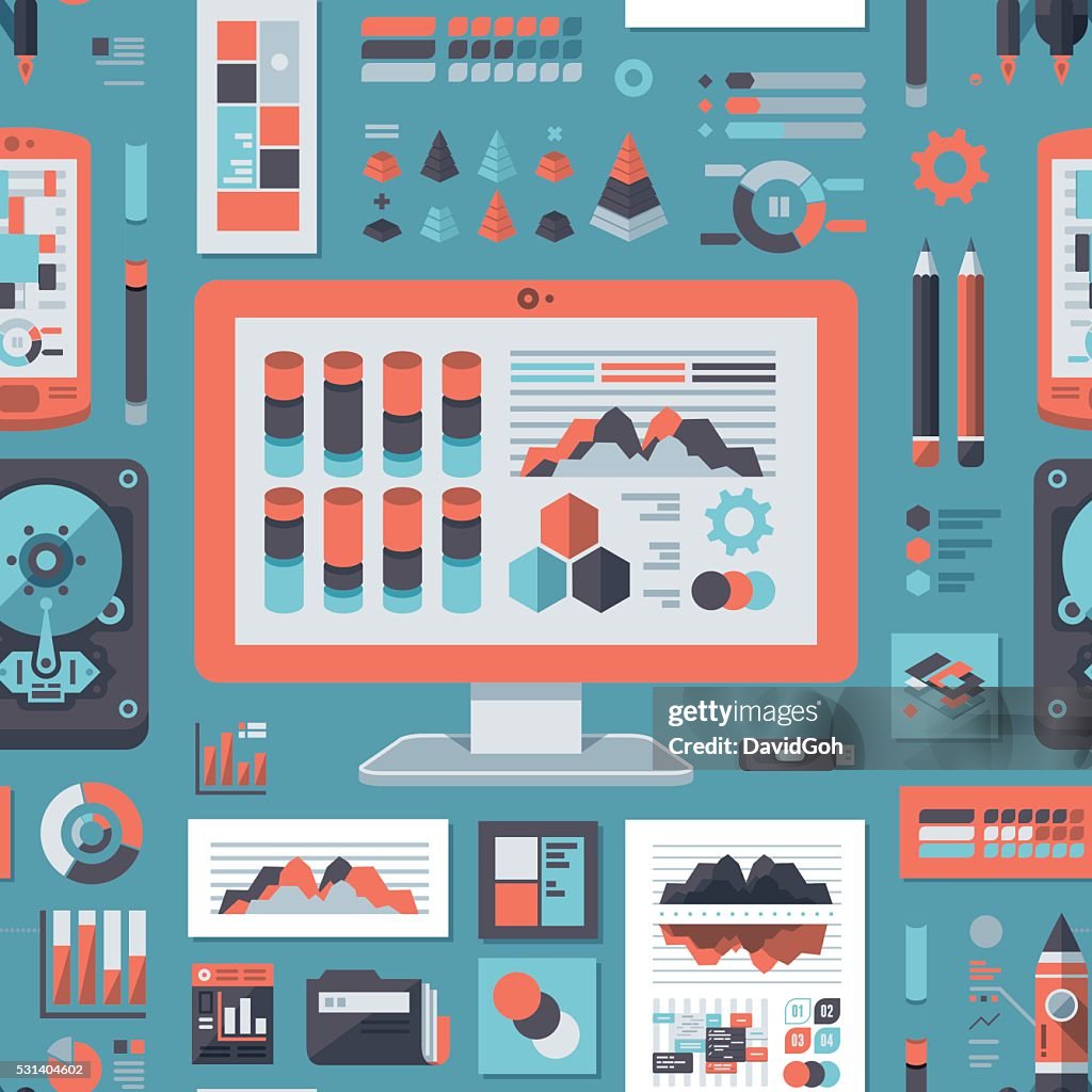 Data Patterns Graphics Design Big Data Flat Design Pattern High-Res Vector Graphic - Getty Images