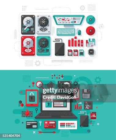 Data Storage & IT Security Concept Data Storage & IT Security Concept