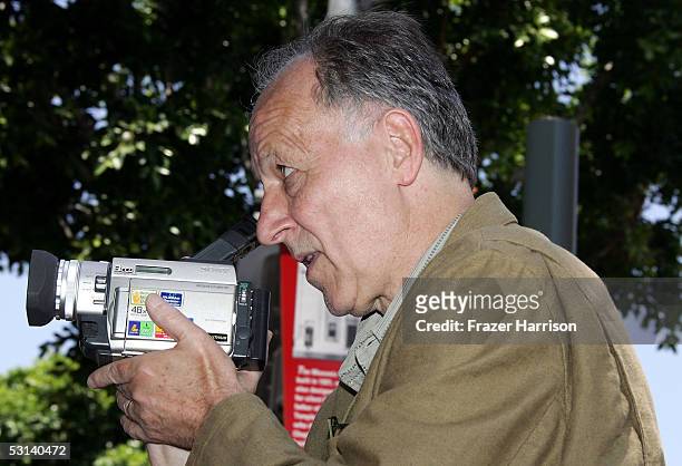 Director Werner Herzog attends the Hollywood Walk of Fame star ceremony for movie critic Roger Ebert on June 23, 2005 in Hollywood, California.