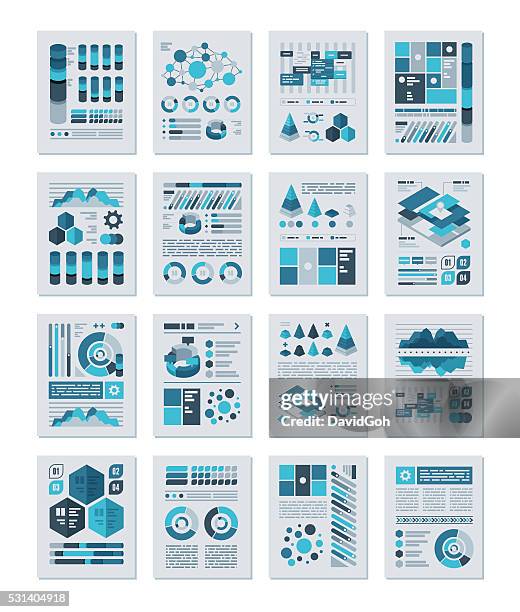 infographics flat design set - big data infographic stock illustrations