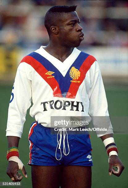 January 1989 Rugby League International GB v France: GB winger Martin Offiah.