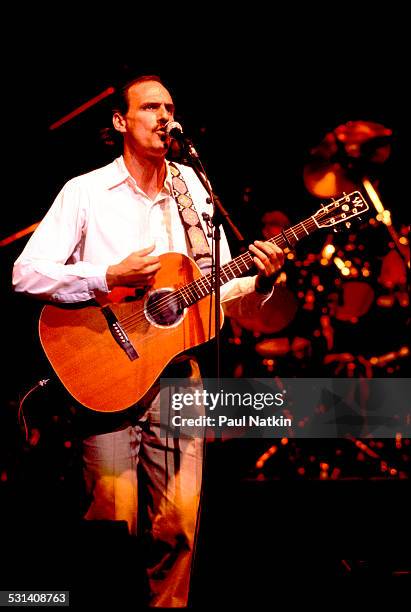 James Taylor performing, Chicago, Illinois, February 23, 1982.