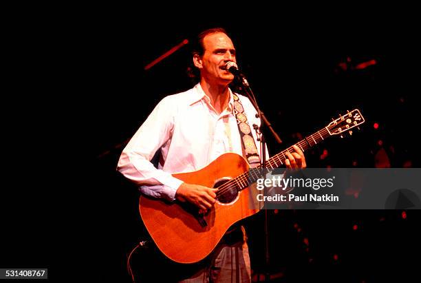James Taylor performing, Chicago, Illinois, February 23, 1982.