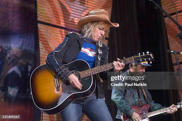 Lucinda Williams performs at Farm Aid at the White River Ampitheater, Seattle, Washington, September 18, 2004.