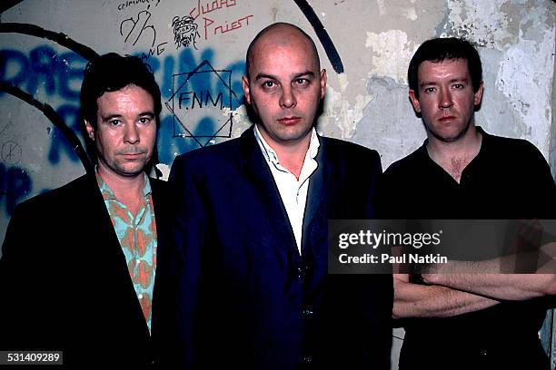 Portrait of group the Screaming Blue Messiah, Chicago, Illinois, September 13, 1986.