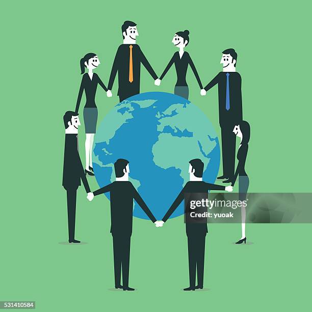 global network - surrounded by technology stock illustrations