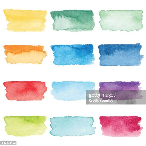 aquarell schlaganfall - orange farbe stock-grafiken, -clipart, -cartoons und -symbole