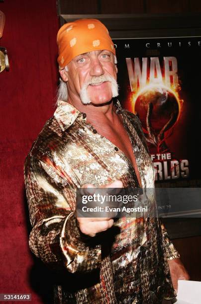 Hulk Hogan attends the premiere of "War Of The Worlds" at the Ziegfeld Theatre on June 23, 2005 in New York City.