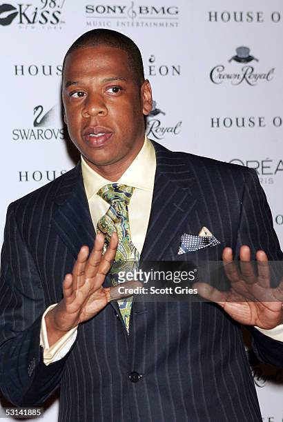 Def Jam President Jay-Z arrives at the "Beyonce: Beyond the Red Carpet" auction presented by Beyonce and her mother Tina Knowles along with House of...