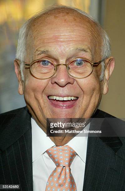Hollywood Mayor, Johnny Grant, arrives to the opening of "The Melody Lingers On" at the El Portal theatre on June 23, 2005 in Los Angeles, California.