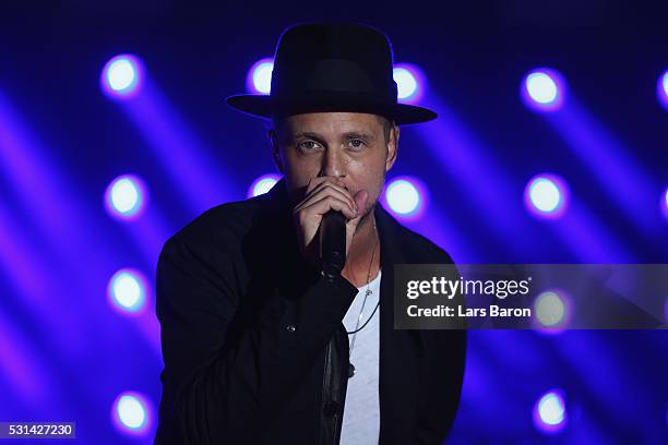 Music band, OneRepublic performs at the FC Bayern Muenchen Bundesliga Champions Dinner at the Postpalast on May 14, 2016 in Munich, Bavaria. Band...