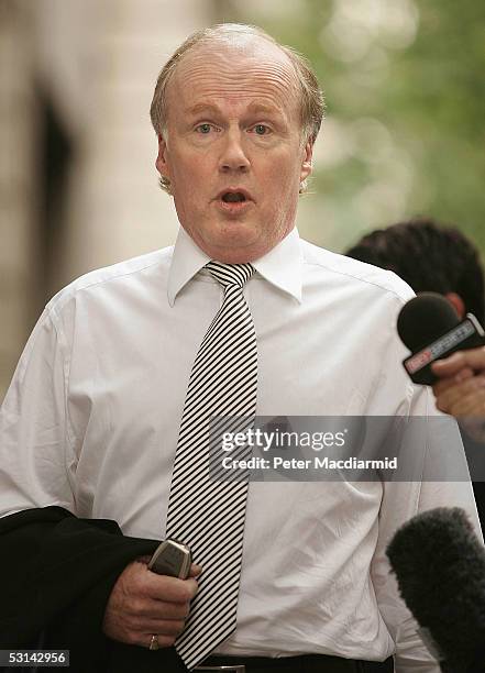 Football Association Chief David Davies arrives at the Central London Employment Tribunal on June 24, 2005 in London England. 38 year old FA...